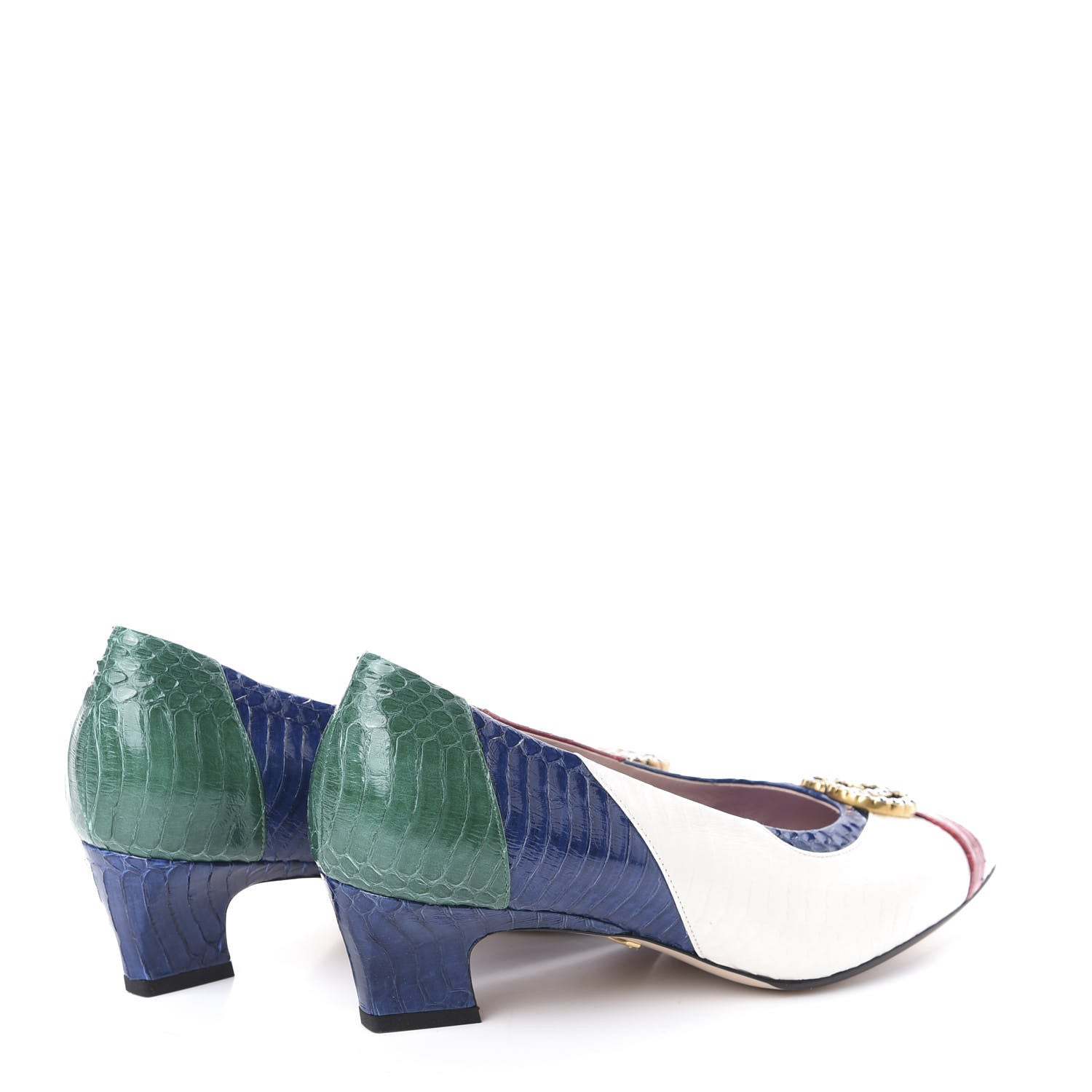 Gucci Snakeskin Crystal Double G Pumps 39 Multicolor 4 of 7