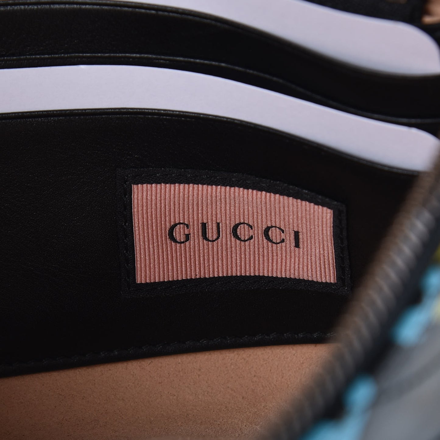 Calfskin Matelasse Printed Mini GucciGhost GG Marmont Chain Bag Black New Acquamarine