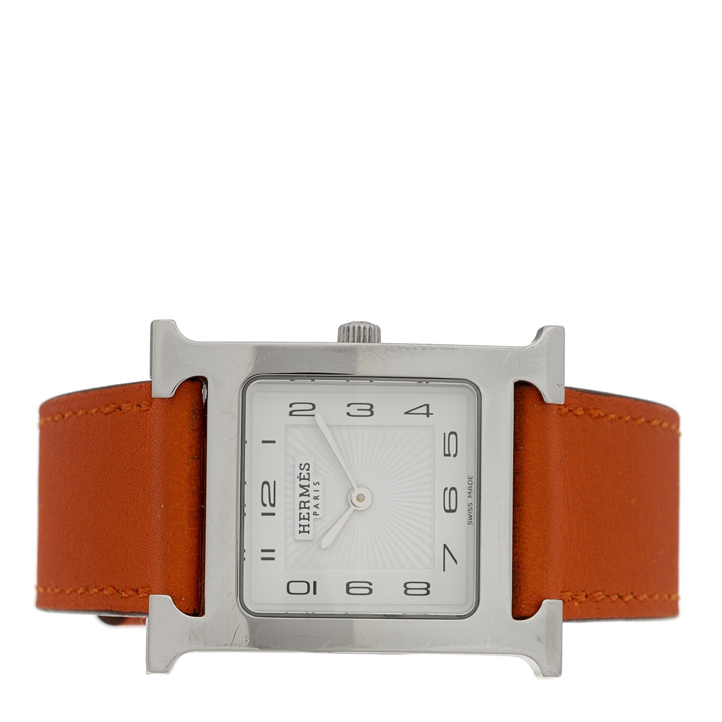 Stainless Steel Swift 26mm Heure H Hour Quartz Watch Orange