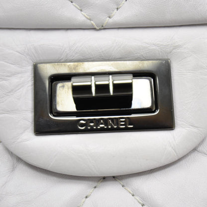 Chanel Distressed Leather 2.55 Reissue 227 Jumbo Flap White 10 of 11