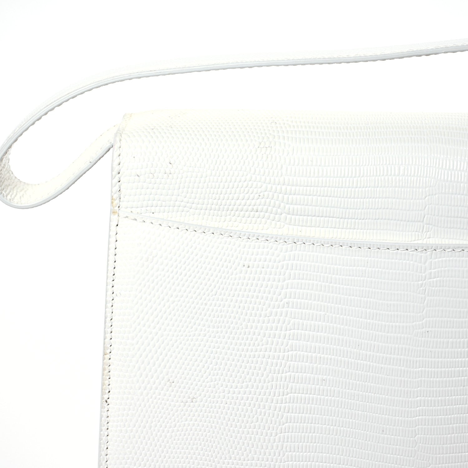 Balenciaga Patent Calfskin Lizard Embossed Medium Ghost Shoulder Bag Optic White 13 of 14
