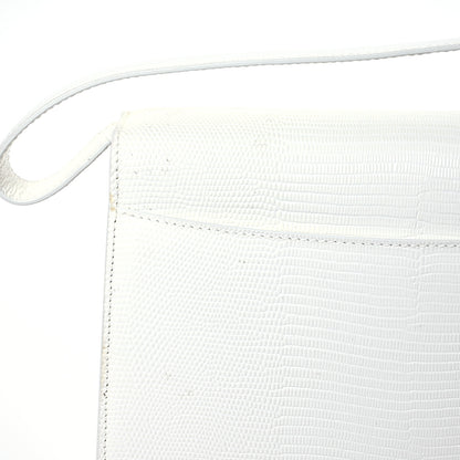 Balenciaga Patent Calfskin Lizard Embossed Medium Ghost Shoulder Bag Optic White 13 of 14