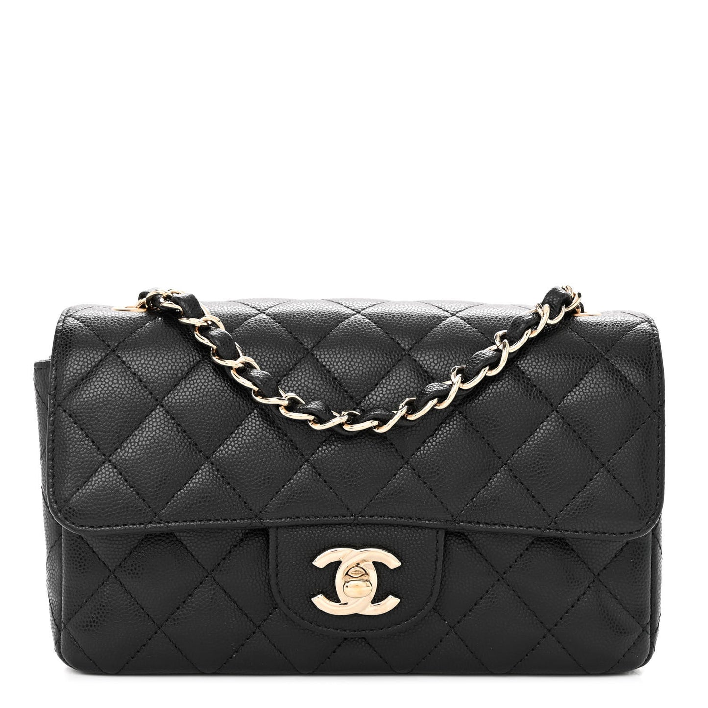 Caviar Quilted Mini Rectangular Flap Black