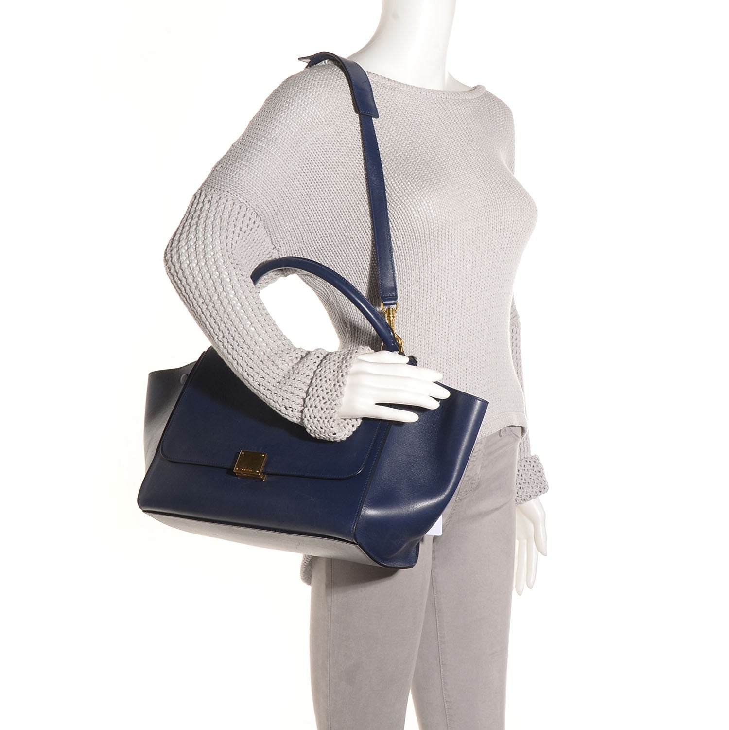 Celine Palmetto Medium Trapeze Ink Blue 2 of 9