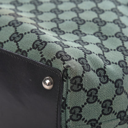 Gucci Monogram Large Eclipse Tote Green Black 11 of 16