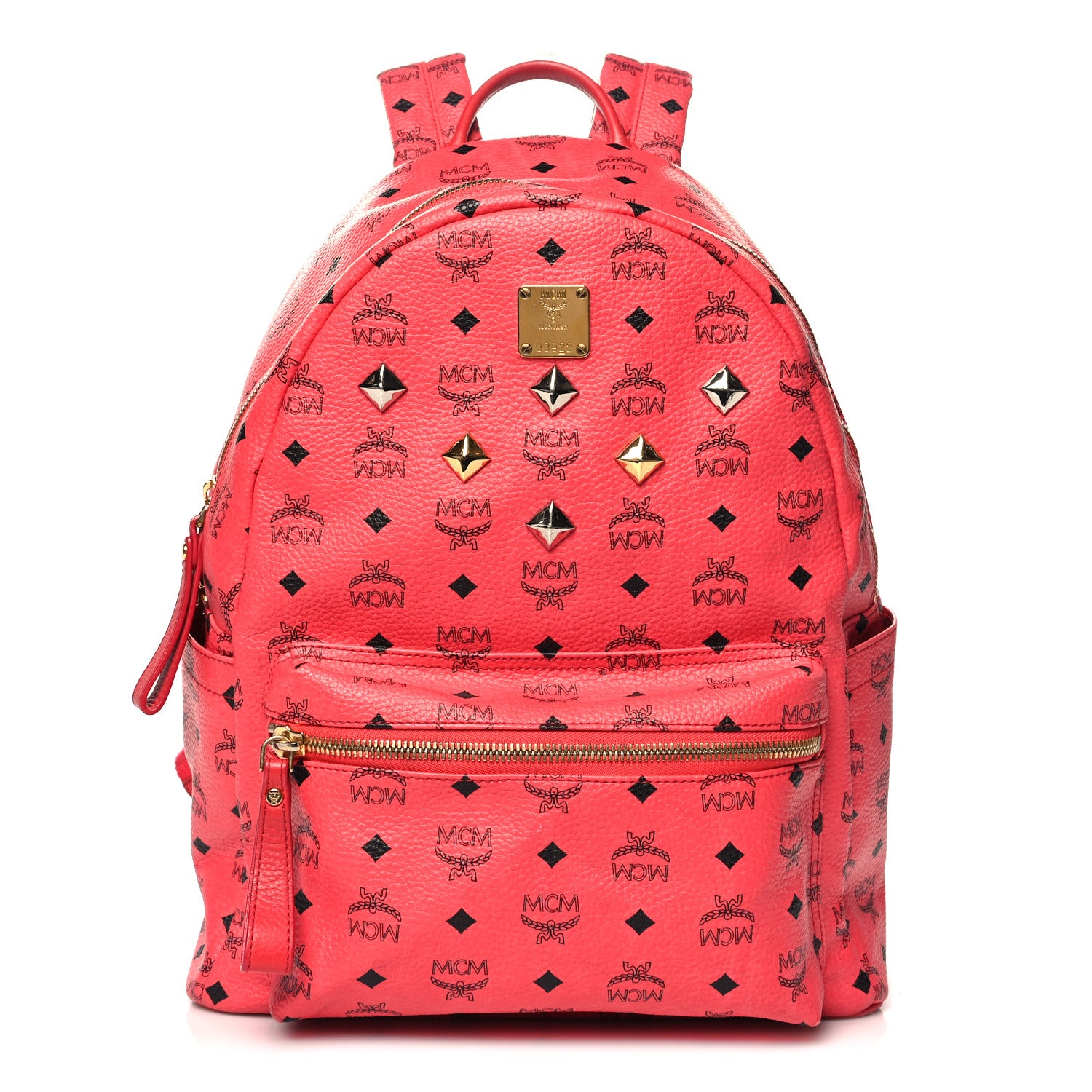 MCM Visetos Medium Sprinkle Stud Stark Backpack Red 1 of 11