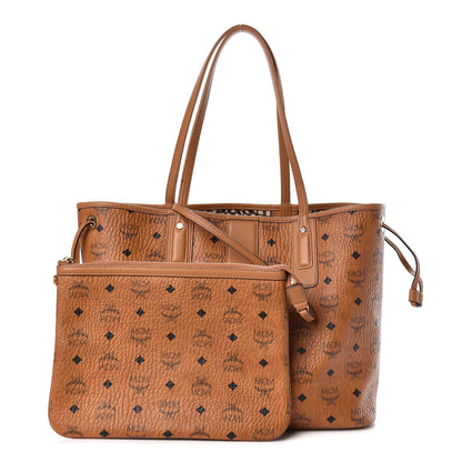 MCM Visetos Medium Liz Reversible Shopper Tote Cognac 4 of 16