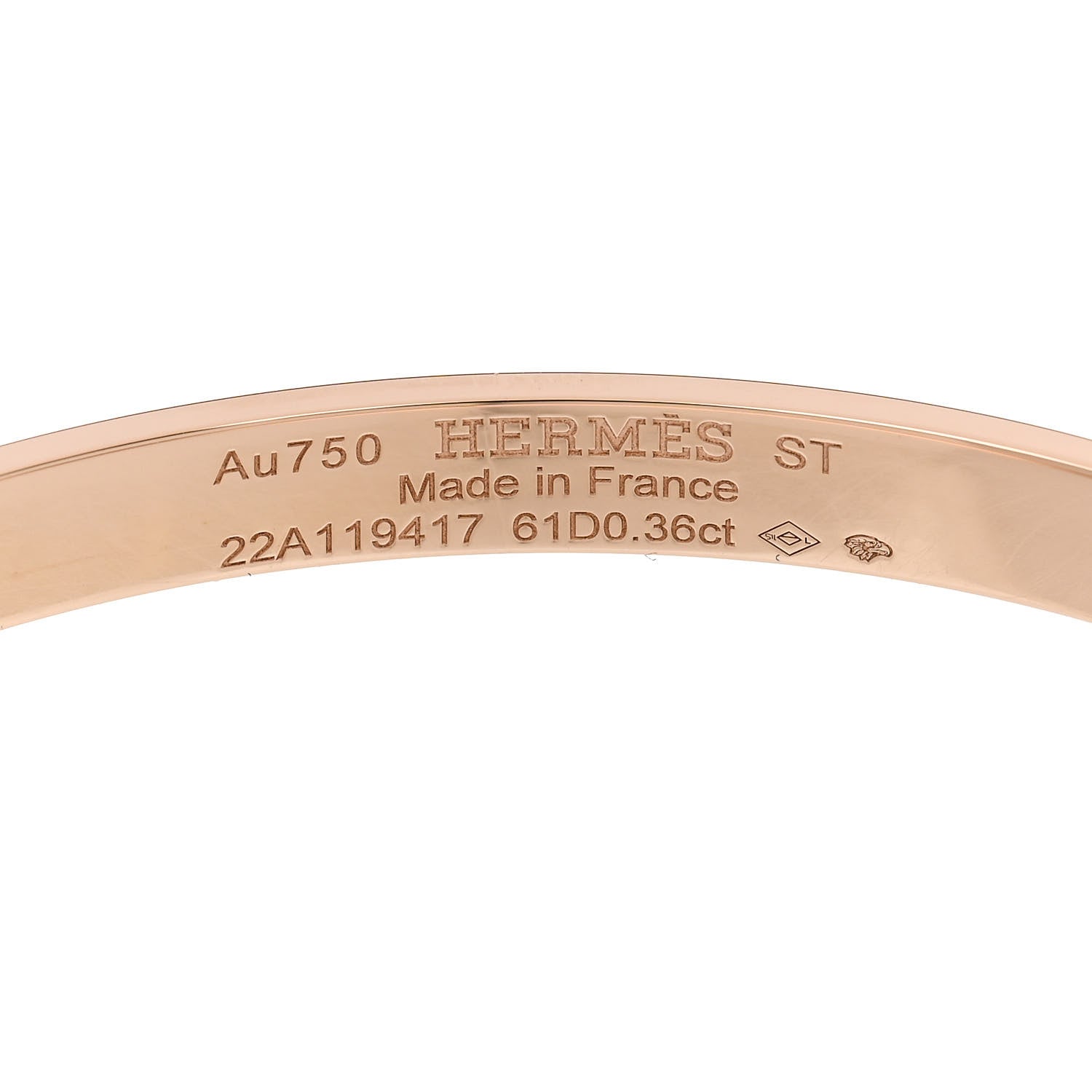 Hermes 18K Rose Gold Diamond PM Kelly Pave Bracelet ST 3 of 4