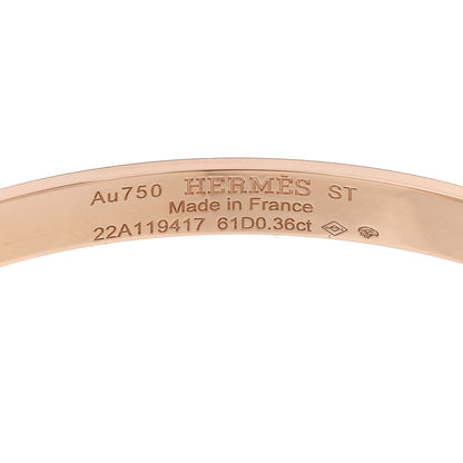 Hermes 18K Rose Gold Diamond PM Kelly Pave Bracelet ST 3 of 4