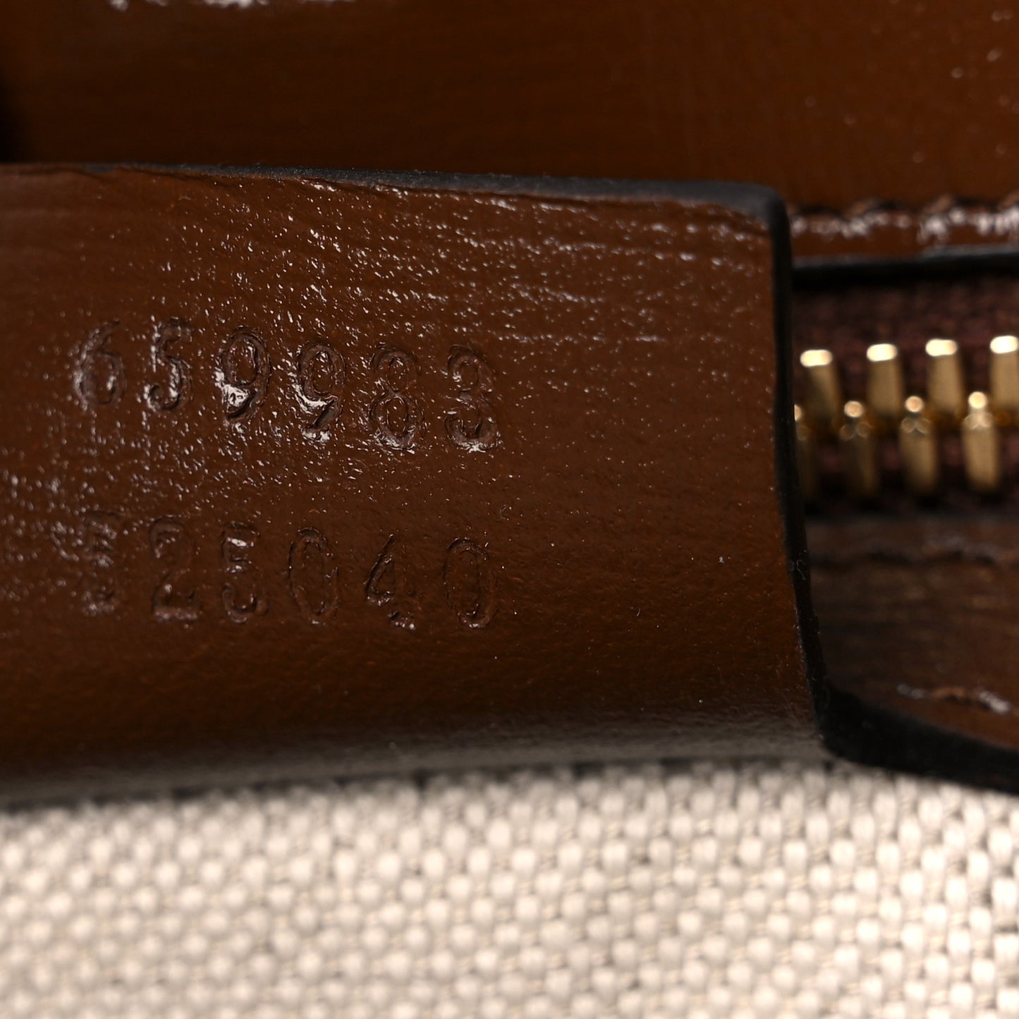 GG Supreme Monogram Azalea Calfskin Small Retro Interlocking G Tote Bag Beige Ebony Brown Sugar