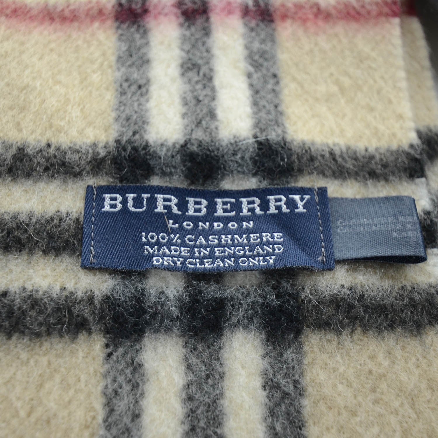 Burberry Cashmere Check Fringe Scarf Camel 3 of 4