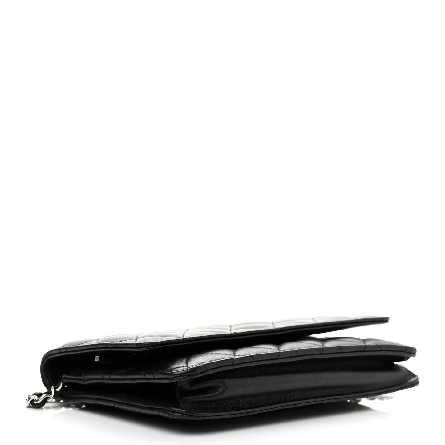 Lambskin Quilted Wallet On Chain WOC Black