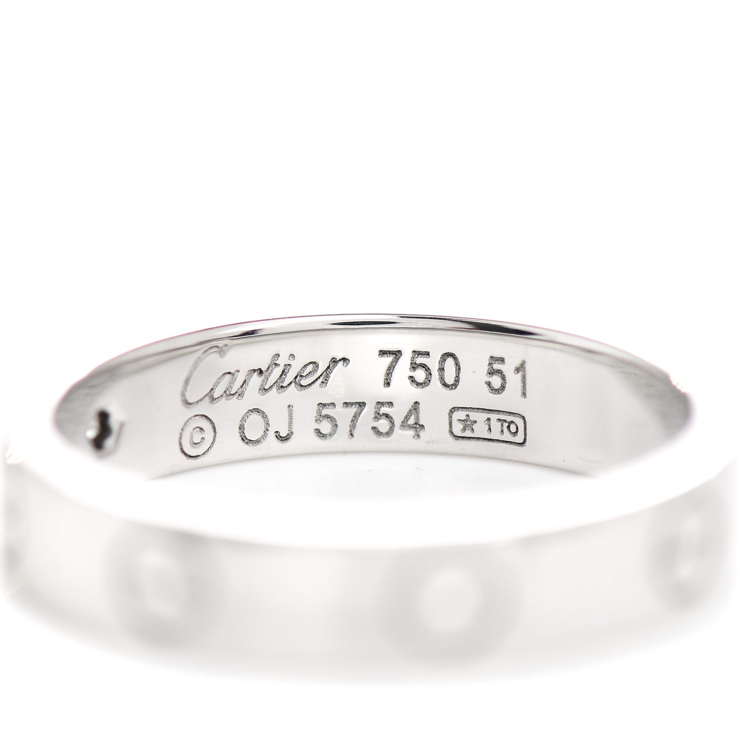 18K White Gold Diamond 4mm LOVE Wedding Band Ring 51 5.75
