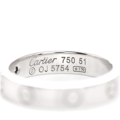Cartier 18K White Gold Diamond 4mm LOVE Wedding Band Ring 51 5.75 4 of 4
