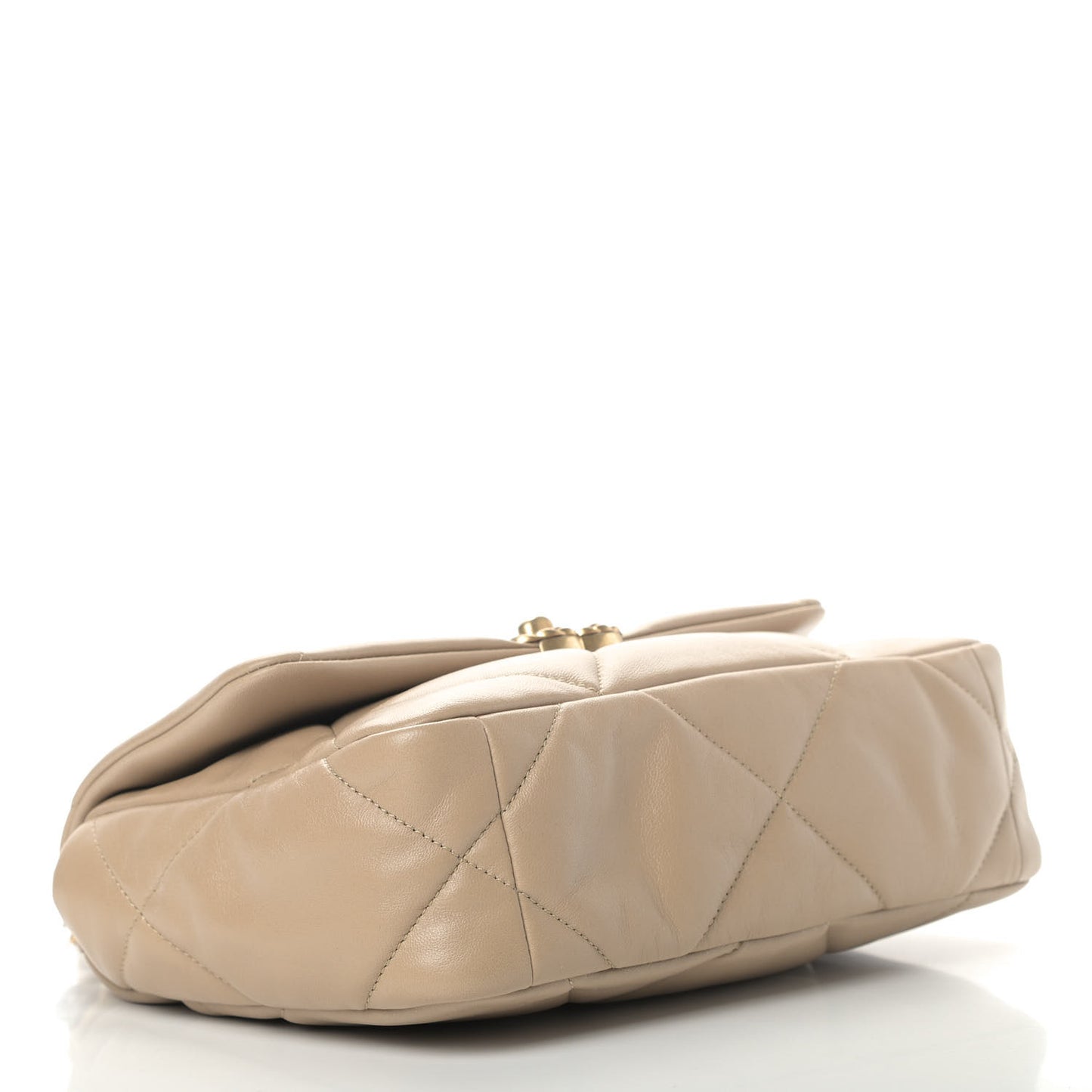 Lambskin Quilted Medium Chanel 19 Flap Dark Beige