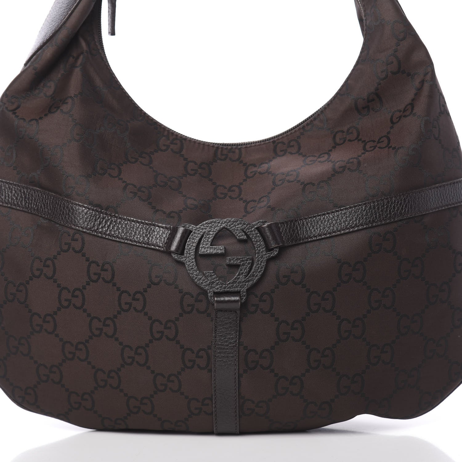 Gucci Canvas GG Reins Hobo Brown Black 5 of 11