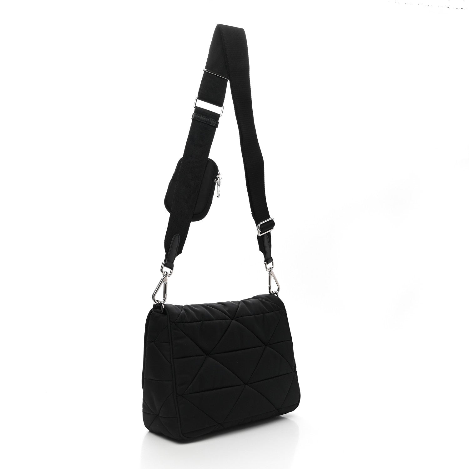 Prada Re-Nylon Quilted Padded Flap Shoulder Bag Black 3 of 12