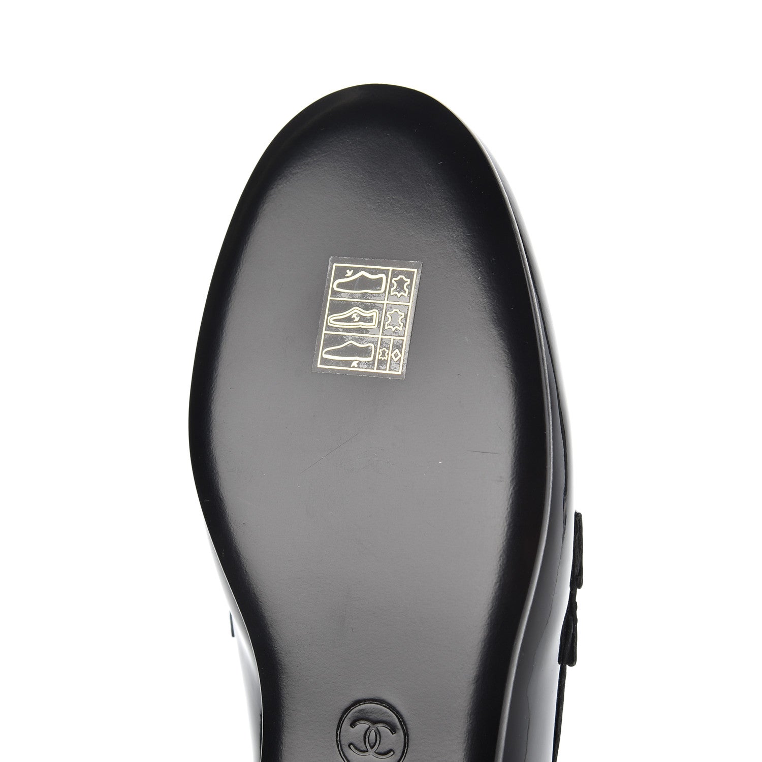 Chanel Patent CC Mocassin Loafers 35.5 Black 12 of 15