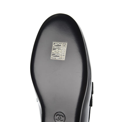 Chanel Patent CC Mocassin Loafers 35.5 Black 12 of 15