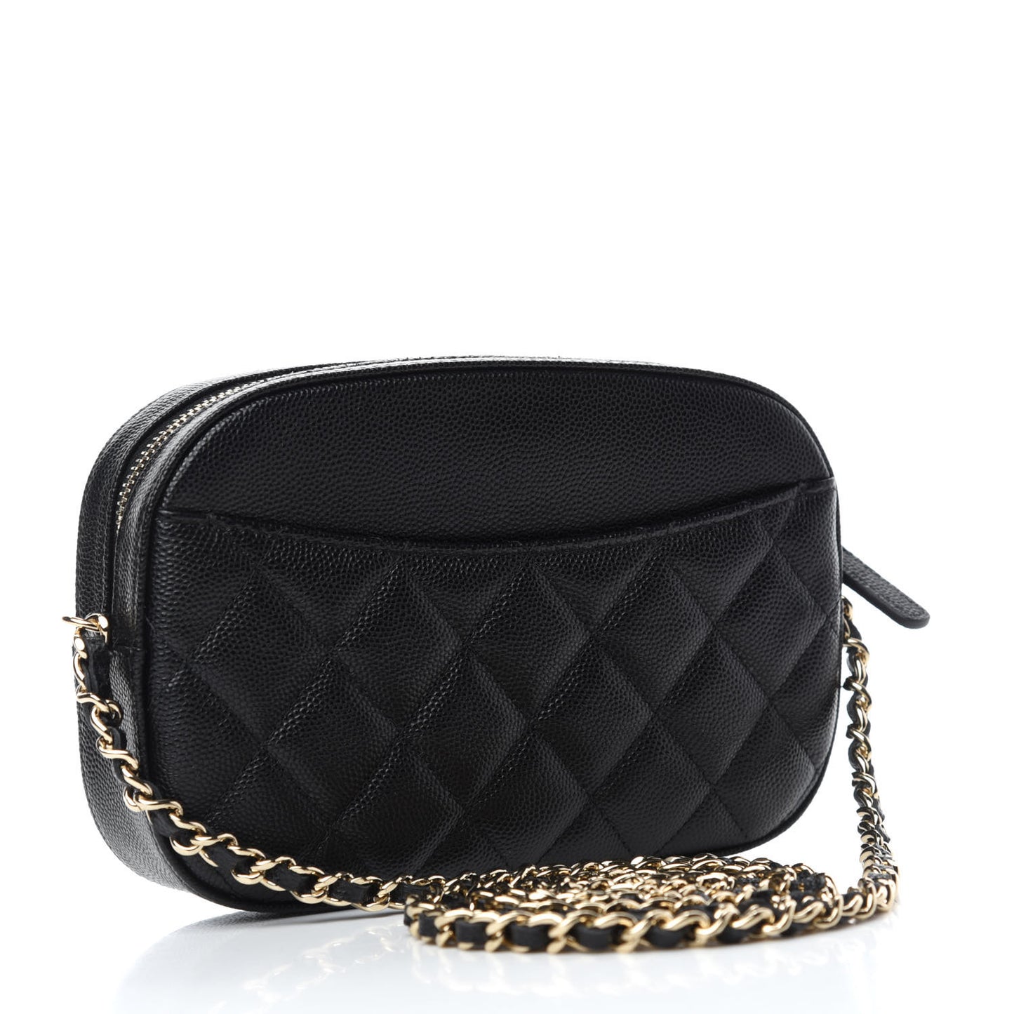 Caviar Quilted Vanity With Chain Black