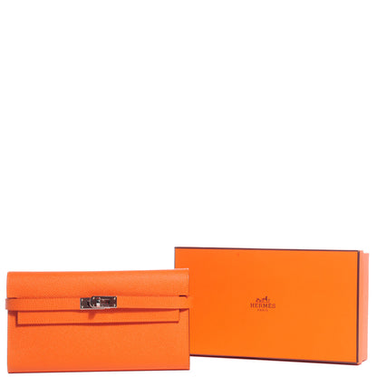 Hermes Epsom Kelly Longue Wallet Orange 6 of 18
