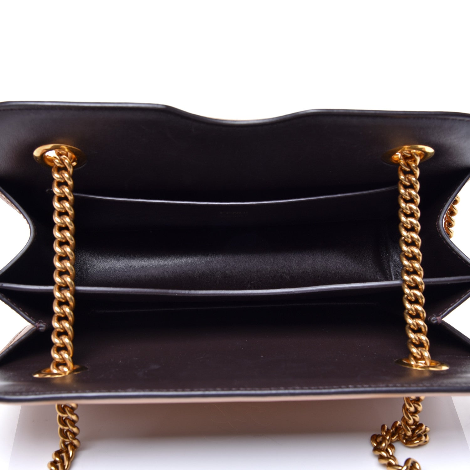Fendi Vitello King Nubuck Pequin Karligraphy Pocket Shoulder Bag Biscuit Tobacco Moro 5 of 11