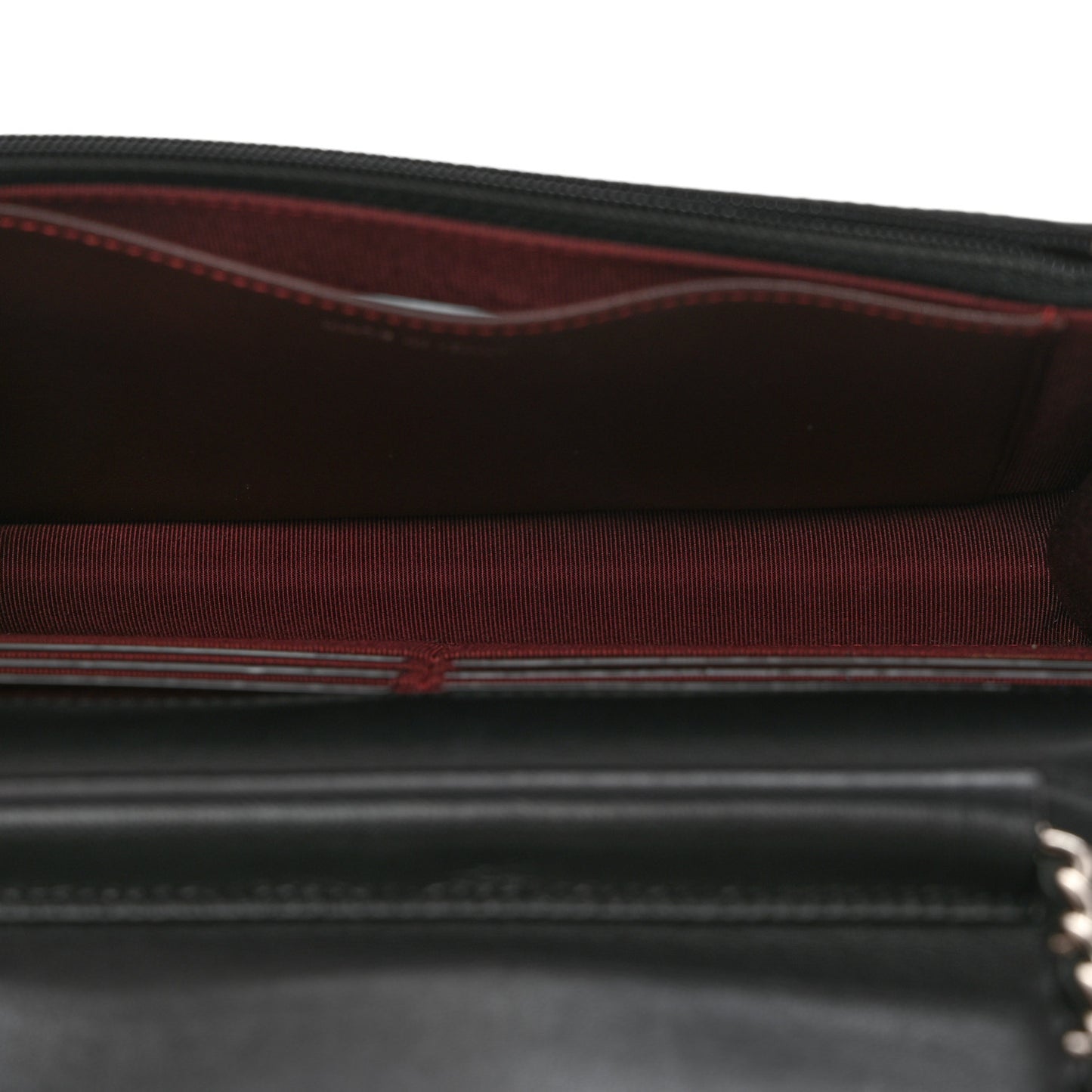 Lambskin Quilted Wallet On Chain WOC Black