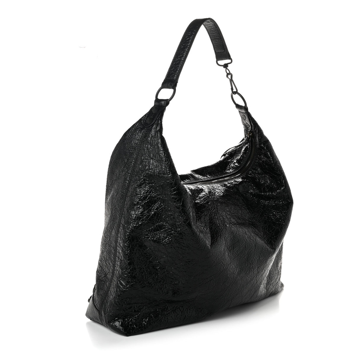 Arena Lambskin Classic Hardware Medium Le City Hobo Bag Black