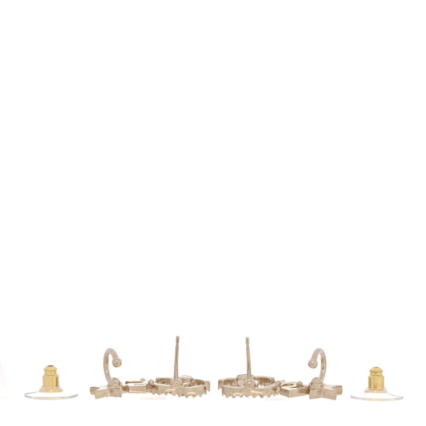 Crystal Star 5 CC Earrings Gold