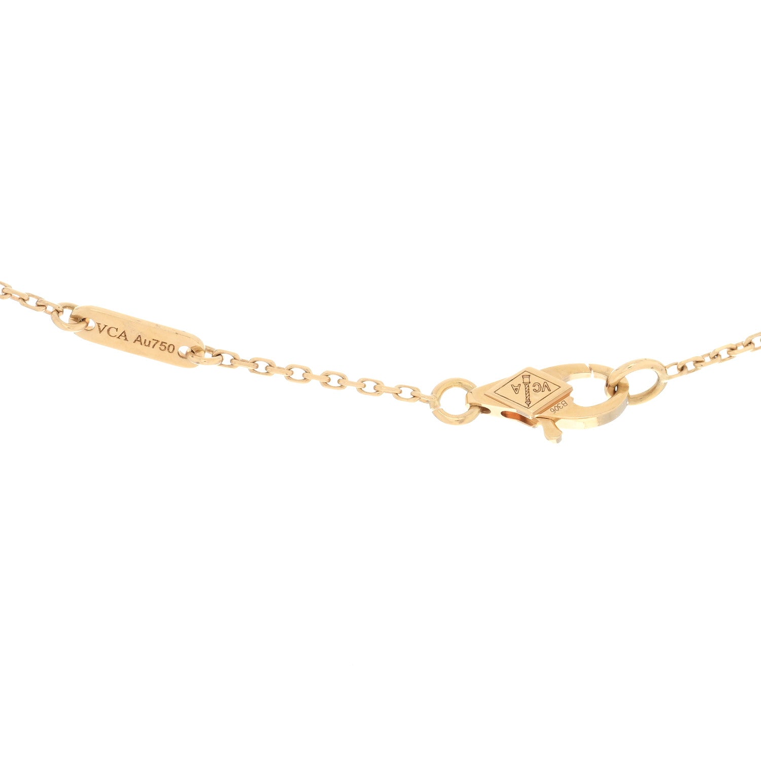Van Cleef & Arpels 18K Yellow Gold Mother of Pearl Sweet Alhambra Pendant Necklace 4 of 4