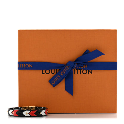 Louis Vuitton Monogram LV Crafty Reversible Bracelet 17 Black Cream Red 6 of 6