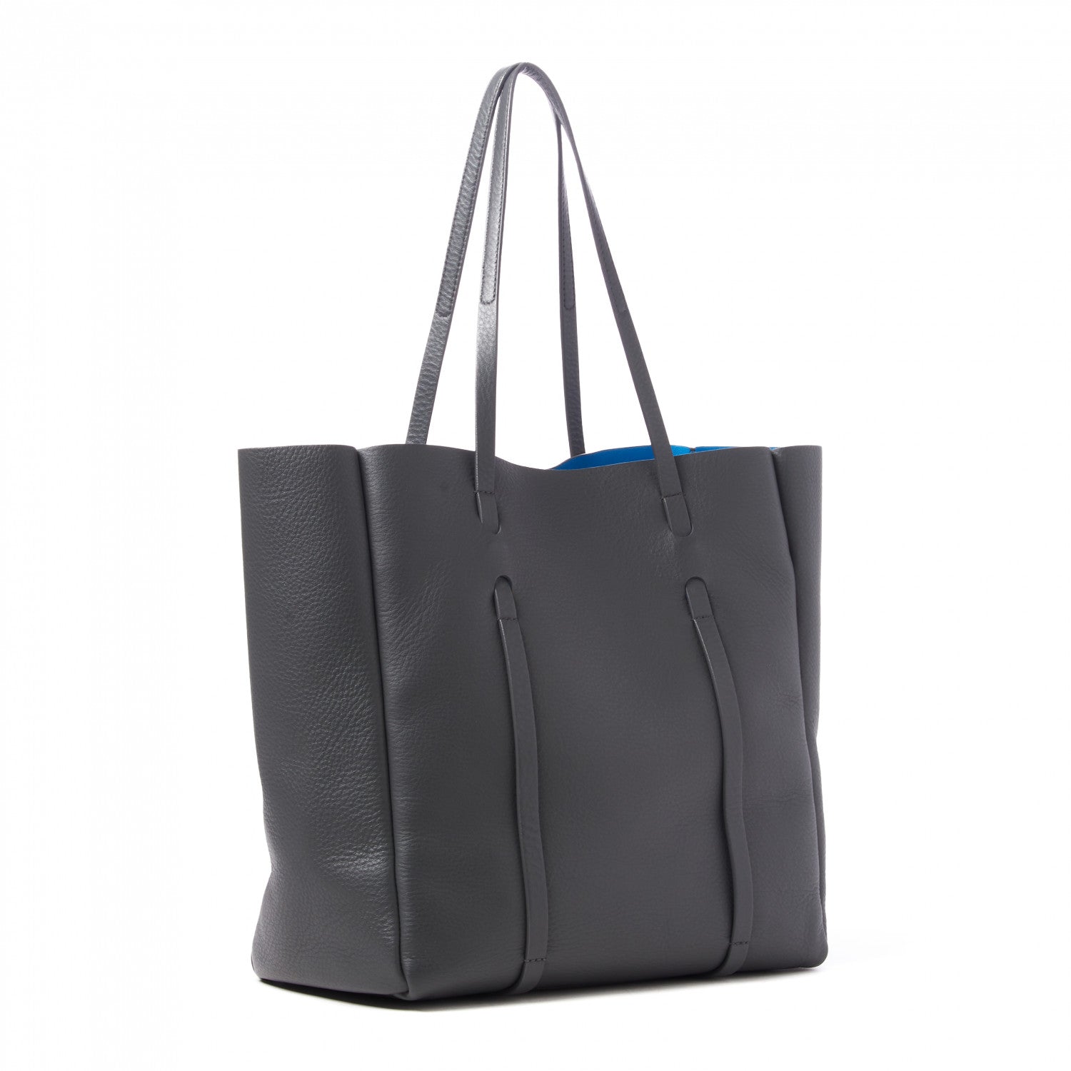 Balenciaga Veau Baltimore Double Sided Small Everyday Tote Gris Fossile Bleu Turquoise 2 of 10