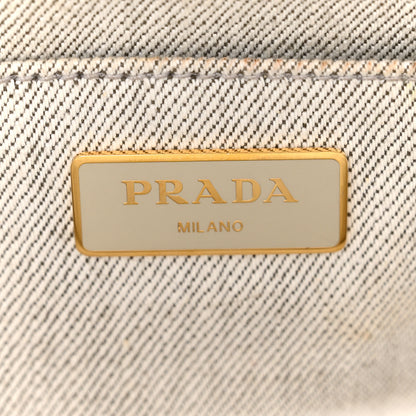Prada Denim Logo Tote White 6 of 15