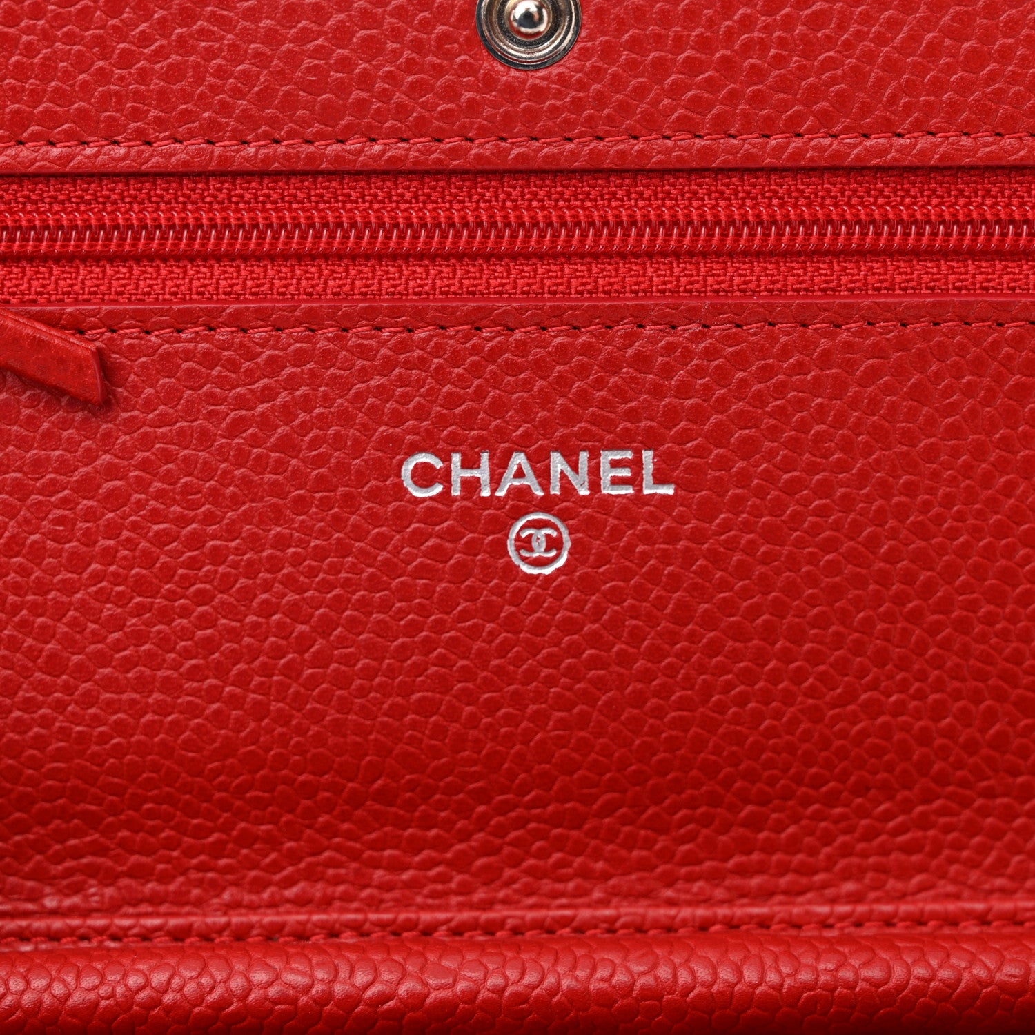 Chanel Caviar Quilted Wallet on Chain WOC Red 6 of 13
