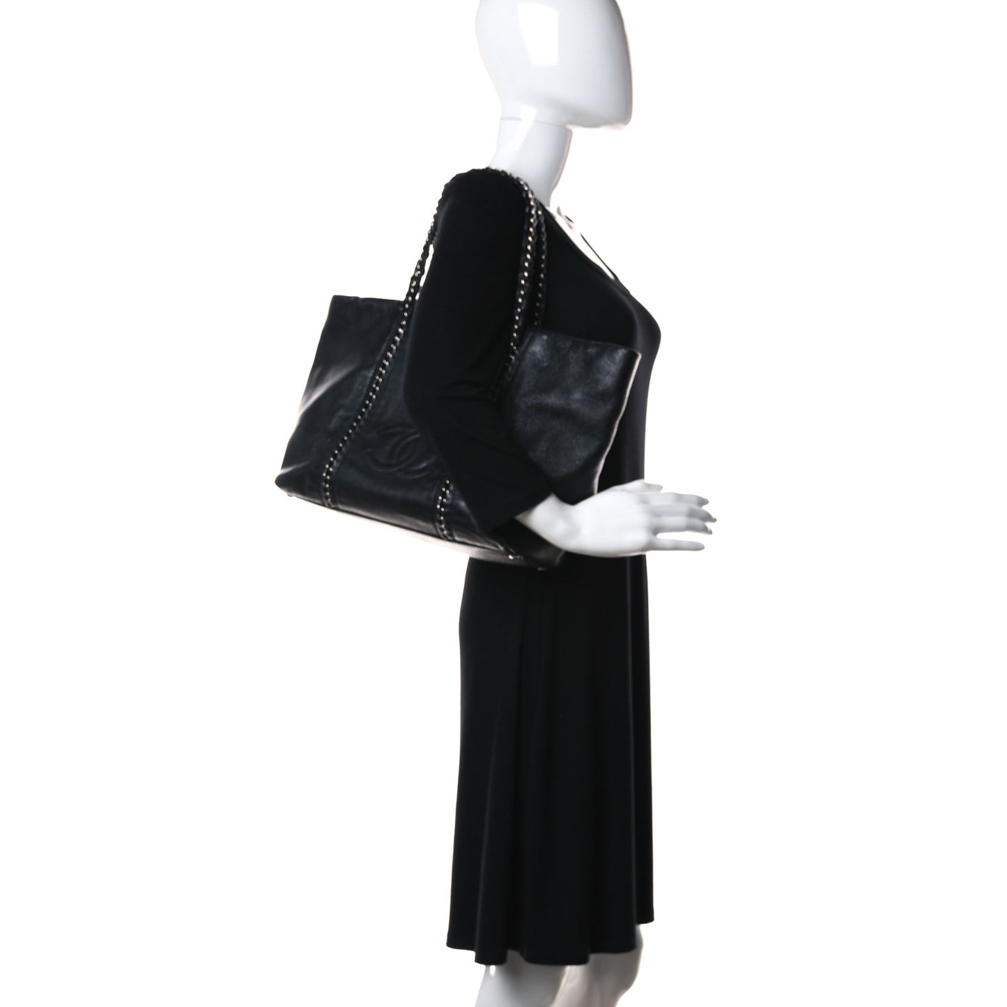 Deerskin Luxe Ligne Tote Black