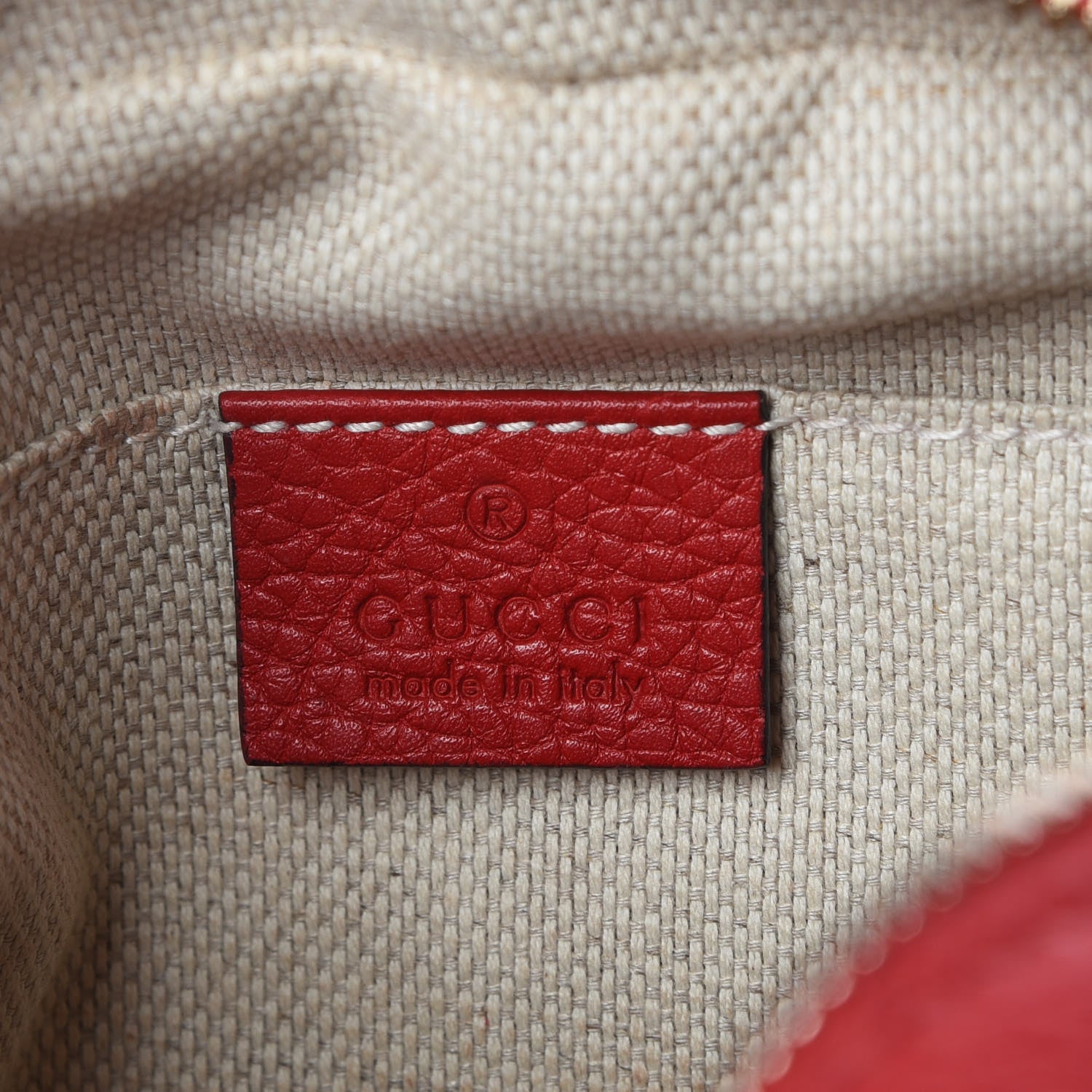 Gucci Pebbled Calfskin Small Soho Disco Bag Tabasco Red 9 of 10