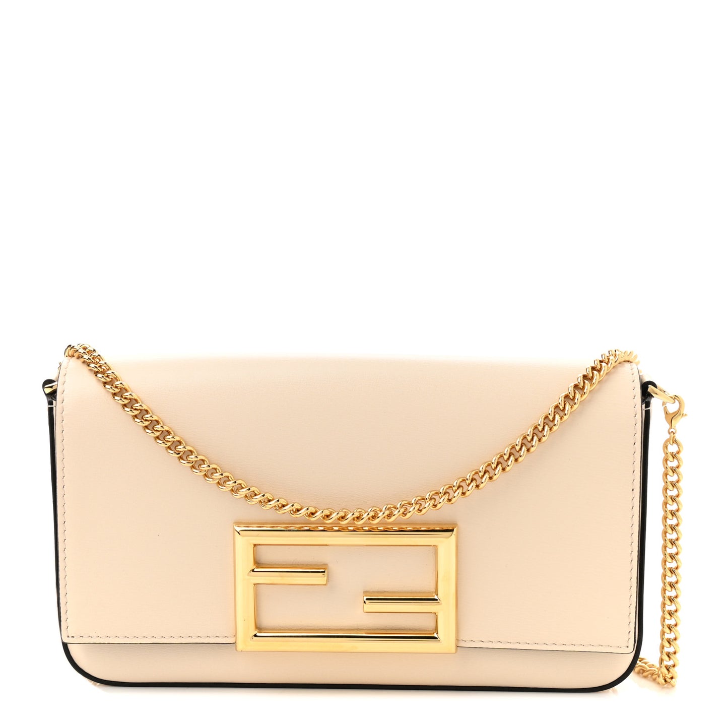 Vitello Palmellato Wallet on Chain with Pouches Camelia