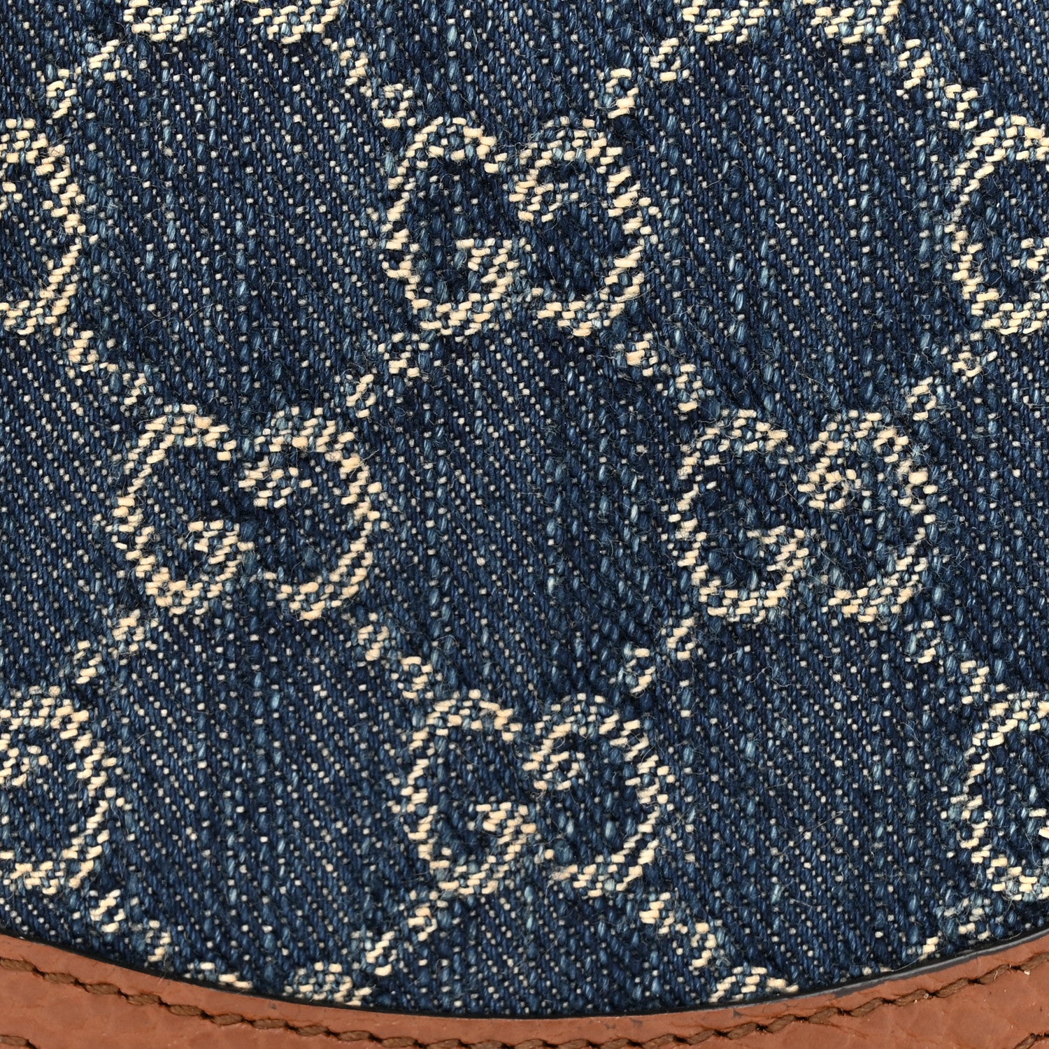 Gucci New Denim GG Monogram Dollar Calfskin Mini Horsebit 1955 Crossbody Bag Blue Tea Cuir Epilog 8 of 11