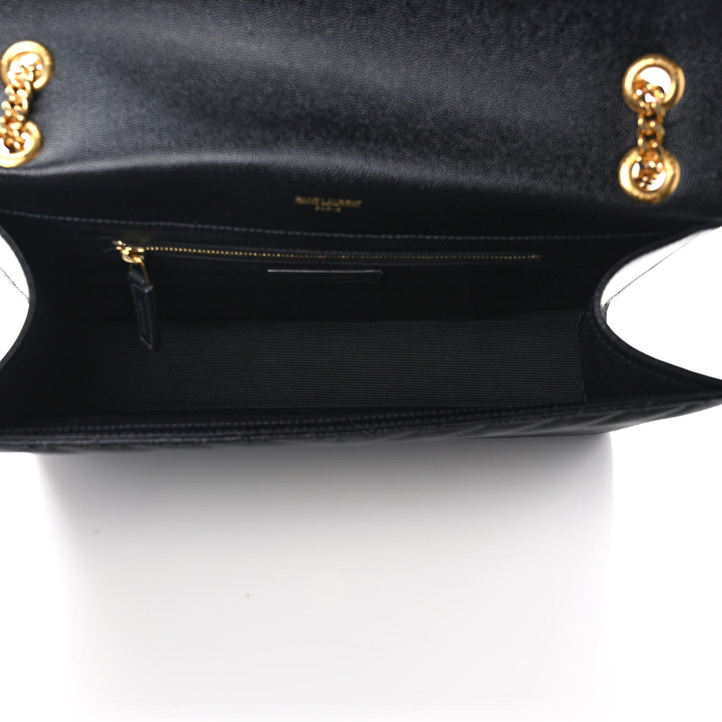 Grain De Poudre Matelasse Chevron Large Monogram Satchel Black