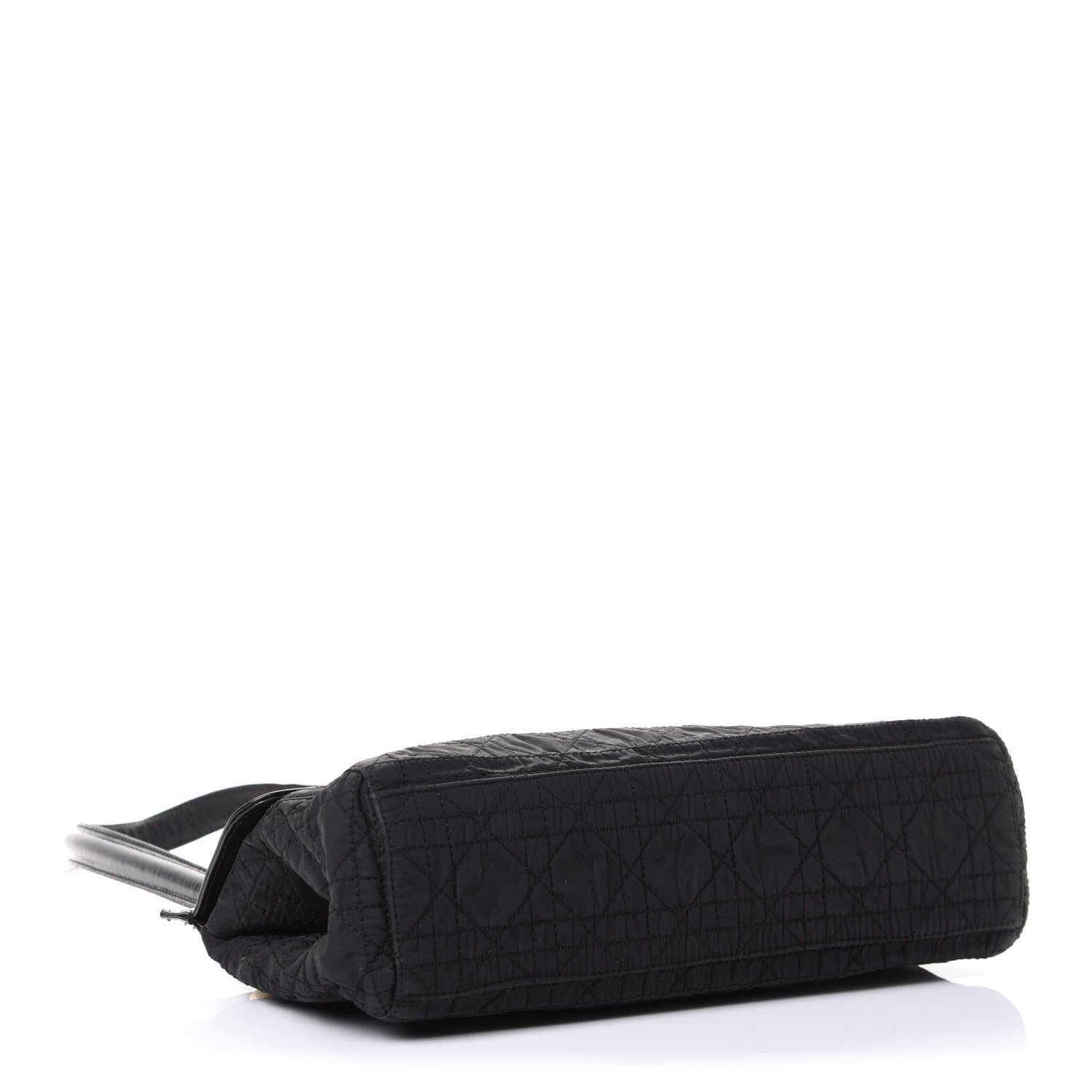 Christian Dior Nylon Glazed Calfskin Cannage Shoulder Bag Black 8 of 18