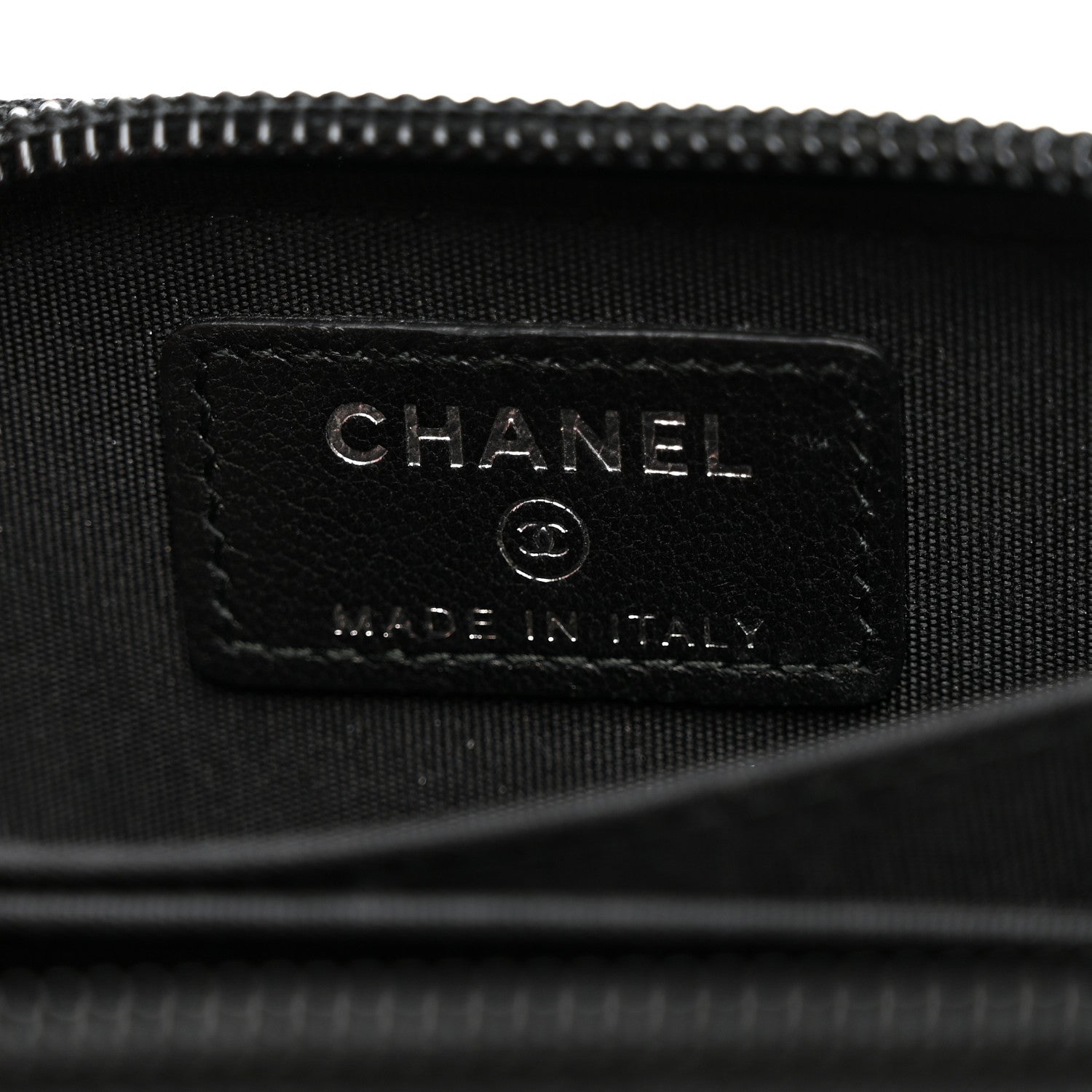 Chanel Caviar Quilted Boy Zip Around Coin Purse Wallet Black 6 of 8