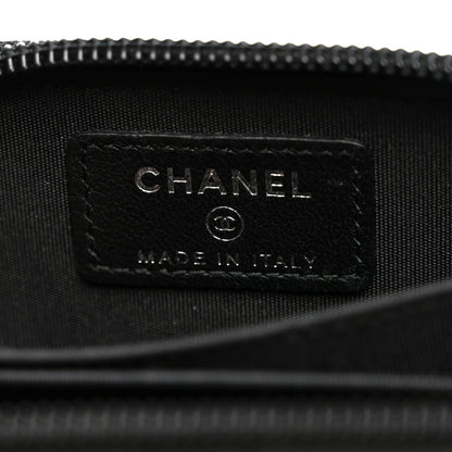 Chanel Caviar Quilted Boy Zip Around Coin Purse Wallet Black 6 of 8