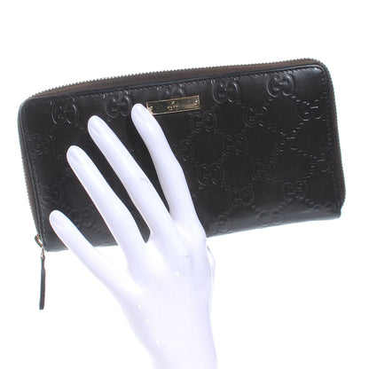 Gucci Guccissima Margaux Calfskin Metal Bar Zip Around Wallet Chocolate 2 of 7