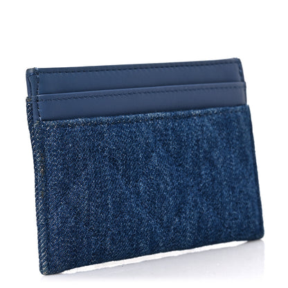 Chanel Denim Quilted Camellia Card Holder Blue 3 of 8
