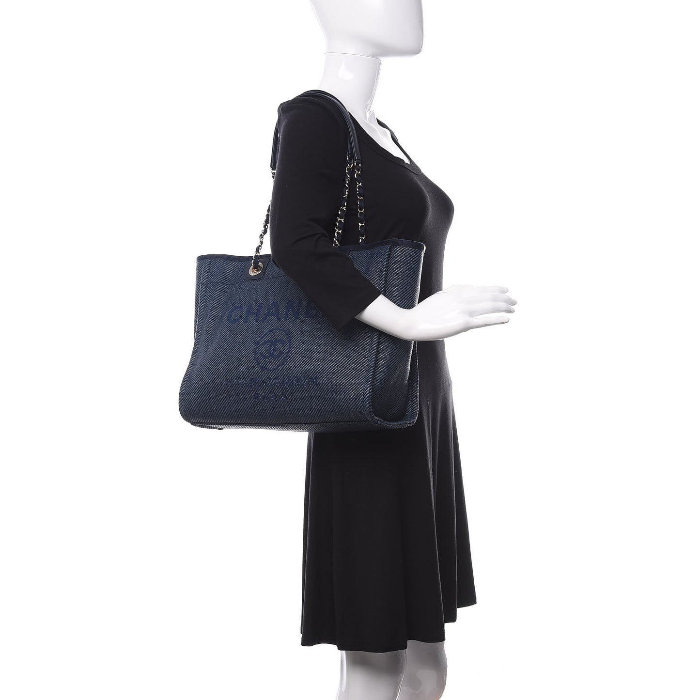 Denim Small Deauville Tote Dark Blue