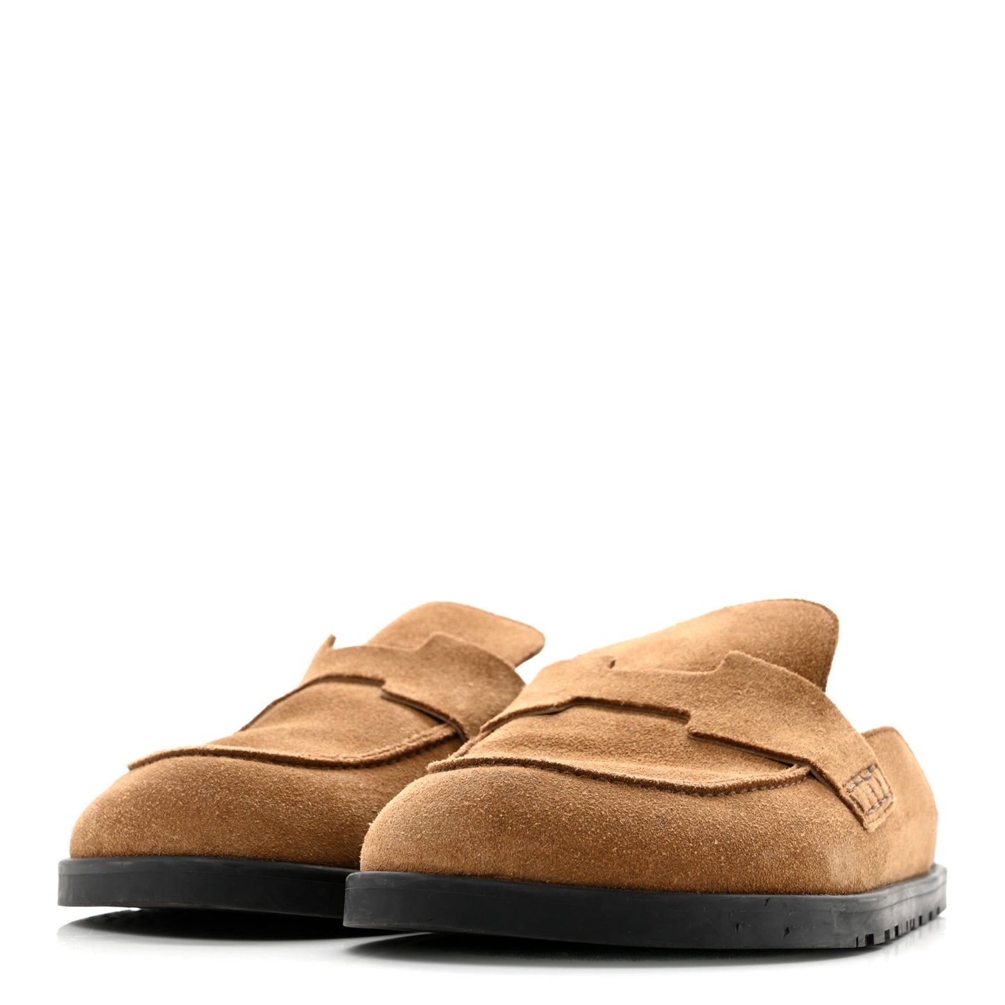 Suede Calfskin Mens Go Mules 41.5 Brun Fume