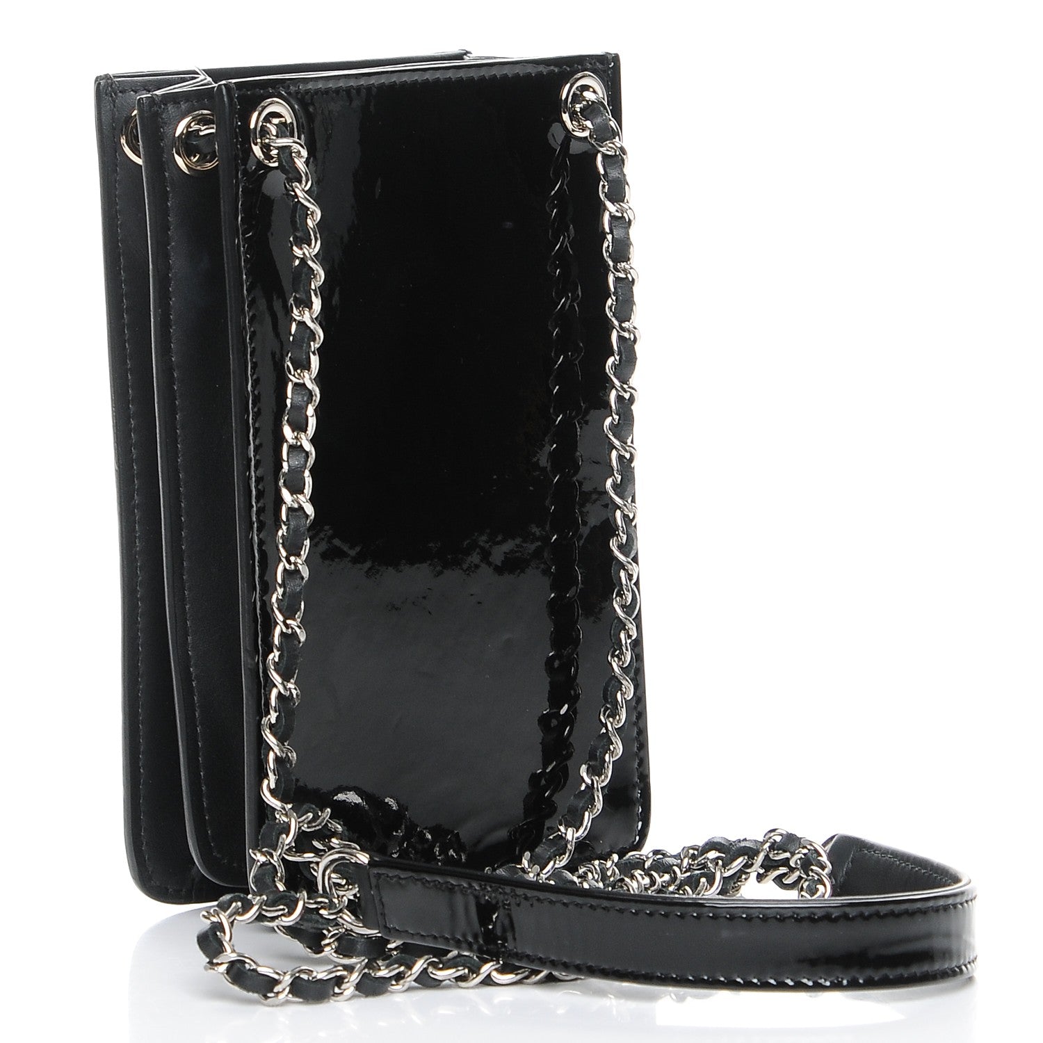 Chanel Patent CC Phone Holder Crossbody Black 5 of 9
