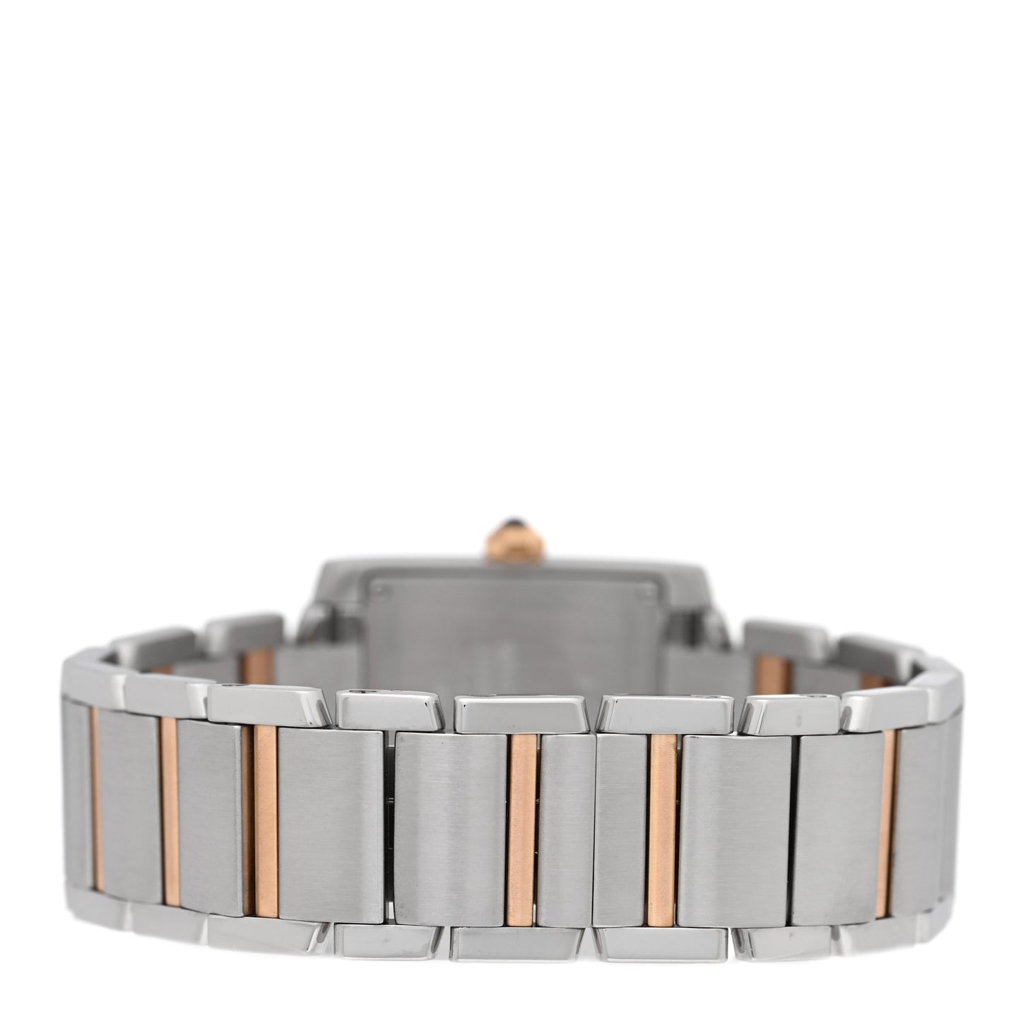 Stainless Steel 18K Pink Gold Diamond 25mm Tank Francaise Quartz Watch