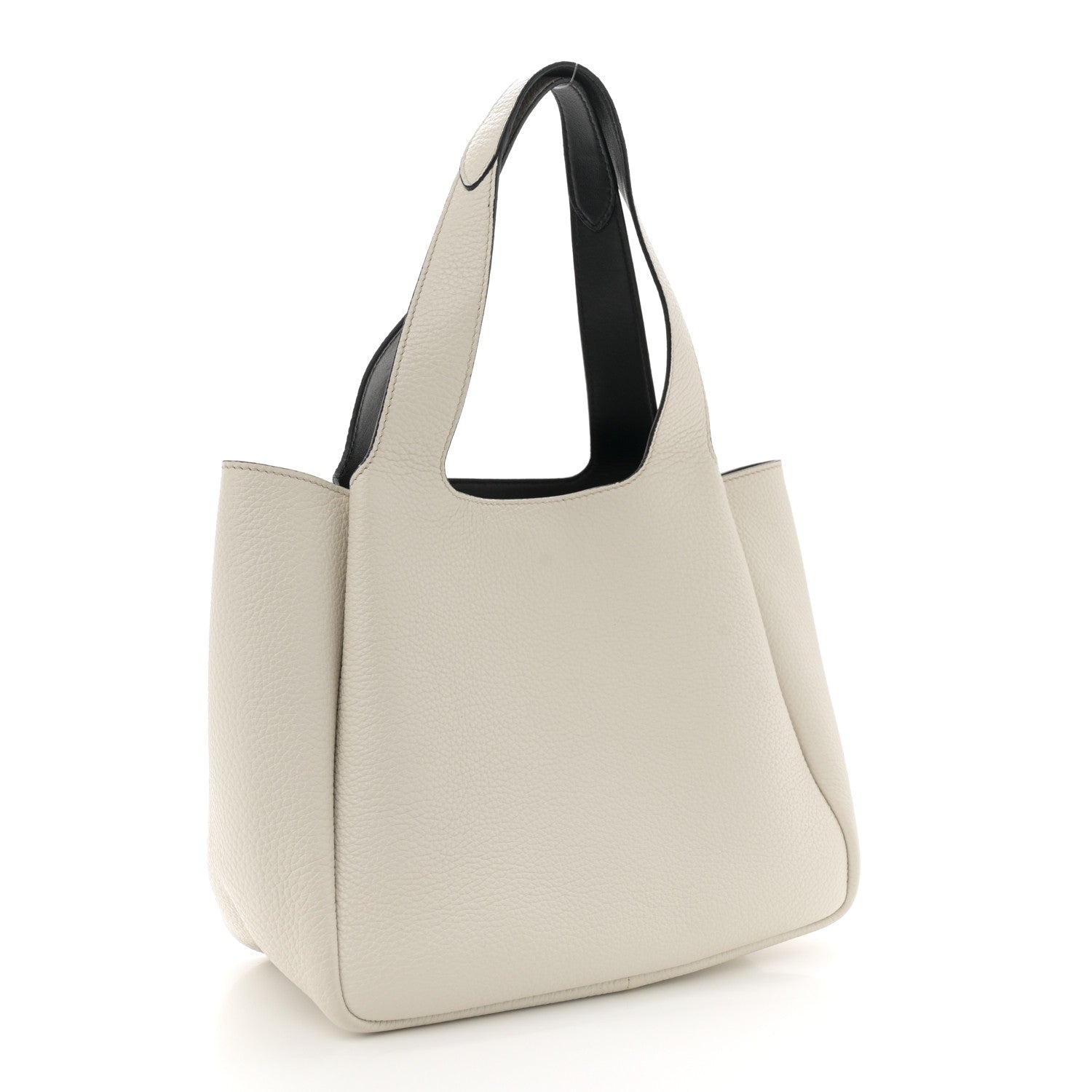 Prada Vitello Daino Soft Mini Dynamique Tote Talco Black 3 of 11