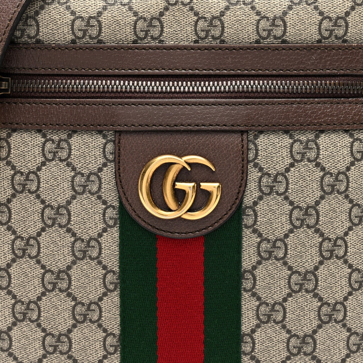 GG Supreme Monogram Web Small Ophidia Messenger Bag Brown
